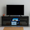 130cm Modern TV Unit Stand Cabinet Black High Gloss Door Matt Body Sideboard LED