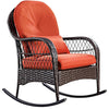 Outdoor Patio Rattan Chair Wicker Metal Rocking Armchair Garden Furniture Set