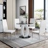 Set of 6 Modern Dining Chairs Padded Seat Kitchen Chair With Silver Steel Legs