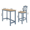 3 Piece Pine Wood High Dining Table Set & 2 Stools Chairs Seat Kitchen Furniture