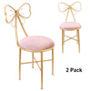 Set of 2 Elegant Pink Velvet Vanity Chair Boudoir Makeup Dressing Seat Stool UK