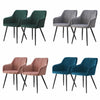 Set of 2 Velvet Dining Chairs Armchairs Kitchen Dining Room Furniture Retro New