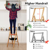 Folding Step Ladder 3-Step Ladder Portable Lightweight Bamboo Ladder Widen Pedal