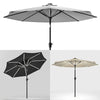 Solar LED Strip Parasol Outdoor Garden Sun Shade Umbrella With Crank Tilt