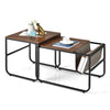 Set of 2 Modern Coffee Nesting Table Set Industrial Side Table Square End Table