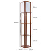 Modern Shelf Floor Standard Lamp Wooden Lounge Light 4 Tiered Shelving Storage