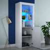 HIgh Gloss Cabinet Cupboard Sideboard Tall Display Unit White Matt RGB LED Light
