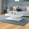 White High Gloss Coffee Table Rectangle Glass Living Room Table Furniture Modern