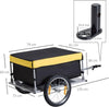 Folding Bicycle Cargo Storage Cart and Luggage Trailer with Hitch Black