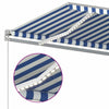 Manual Retractable Awning with 400x350 Blue and White F5A4