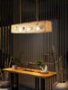 Wicker Rattan Lamp Dimmable LED Ceiling Light Adjustable Chain Cord Chandelier
