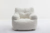 Upholstered Soft Fabric Tufed Bean Bag Foam Memory Resilience Sponge Chair QB