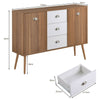 Modern Sideboard Buffet 2 Doors 3 Drawers Storage Cabinet Cupboard White Home