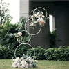 Round Wedding Arch Backdrop Rings Flower Balloon Lawn Silk Artificial Row Stand