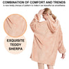 Hoodie Blanket Reversible Oversized Ultra Plush Sherpa Giant Hooded Sweatshirt