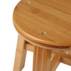 Small Wood Stool Rustic Bamboo Bench Round Footstool Bedroom Kitchen Chair