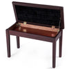 2-in-1 PU Leather Piano Bench Double Duet Seat W/Padded Cushion Music Storage