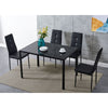 Modern Glass Dining Table and 4 Rhinestone Chairs Set Home Kitchen Furniture New