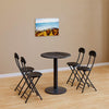 Breakfast Bar Table & 2/4 Folding Stool Chairs Set Kitchen Dining Room Furniture