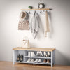 Hallway Furniture Set Shoe Bench Storage Cabinet Coat Rack with 5 Hooks Entryway