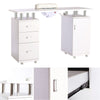 White Professional Manicure Table Portable Nail Station Desk with Dust Collector