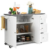 Rolling Kitchen Cart w/ 3 Drawers Kitchen Island w/ Towel Rack and Spice Rack