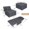 Sofa Bed 4 in 1 Convertible Chair Folding Ottoman Lounger Sleeper Metal Frame UK