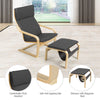 Wooden Lounge Chair Leisure Armchair with Storage Footstool & Removable Cushion