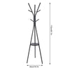 Metal Hat Coat Stand Clothes Storage Rack Umbrella Stand Hanger Hooks With Shelf