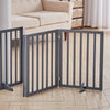 Foldable Dog Fence Barrier Pet Gate PlayPen Wooden Divider Fence Doorway Gate UK