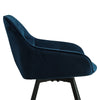 2 x Rotatable Dining Chairs Padded Velvet Seat Metal Legs Swivel Kitchen Modern