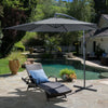 3M Banana Parasol Cantilever Umbrella Sun Shade Canopy Garden Outdoor w/ Base UK