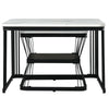 Square Nesting Coffee Table Metal Stacking Side Tables Set Marble-Look White