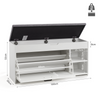Mondeer Shoe Bench Shoe Cabinet with Seat Storage and Flip-up Drawer White Grey