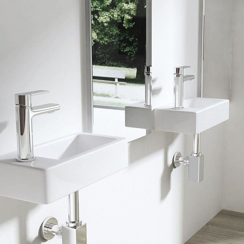 Small Hand Rinse Basin Small Compact Bathroom Cloakroom Hand Wash Basin Sink Ceramic Wall Hun ...