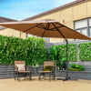 Patio Square Offset Umbrella Garden Cantilever Parasol Large Outdoor Sun Shade