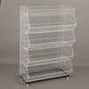 60/90CM Stackable Wire Storage Bin Rack Veg Fruit Snack Basket For Retail Shop