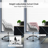 Velvet Leisure Armchair Height Adjustable Swivel Chair Upholstered Desk Chair