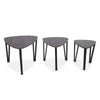 Scandinavian Nest of 3 Tables Tea Coffee Lamp Table Side End Table Metal Legs