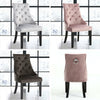 2 Velvet Kitchen Dining Room Chairs Ring Knocker High Back Chair Button Armchair
