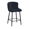 Pair of Barstools Velvet Bar Chair Blue Black Grey Padded Chair Kitchen Modern