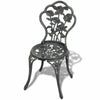 Garden Bench Cast Aluminium Outdoor Park Seat Chair & 3 Piece Dining Set Table