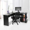 Corner L-Shaped PC Computer Desk Workstation Home Office Study Table w/ Shelves