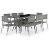 9 Piece Garden Dining Set Poly Rattan Anthracite & Grey B6M7
