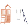 Playhouse with Climbing Wall Swing Solid Wood P9L3
