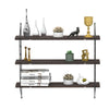 Adjustable 3 Tier Wall Floating Shelf with Metal Brackets Strong Bearing Shelves