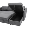 Universal Grey Sofa Bed Corner Fabric Sleeper Pull Out Storage Reversible Chaise