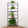 Folding Corner Plant Stand 4 Tier Metal Storage Shelf Flower Display Rack