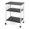 Rolling 3 Tier Serving Cart Kitchen Storage Trolley Utility Cart W/ 10 Hooks