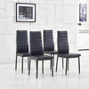 4pcs Black Faux Leather Dining Chairs Kitchen Dinning Room Metal Leg Padded Seat